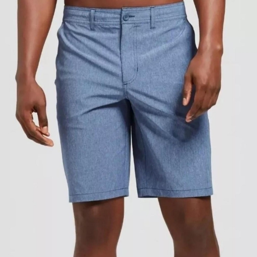 Goodfellow & Co Men's 9" Hybrid Swim Shorts Blue Size W38 | UPF 50+ Water-Resist